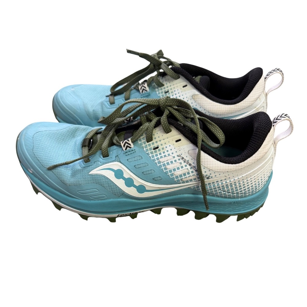 Saucony Peregrine 10 Womens Trail Running Shoes Blue Green S10568-25 Size 8.5
